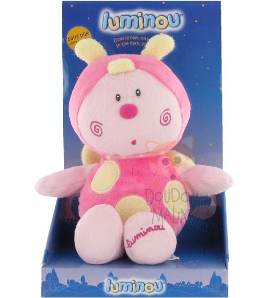  luminou peluche coccinelle rose jaune 